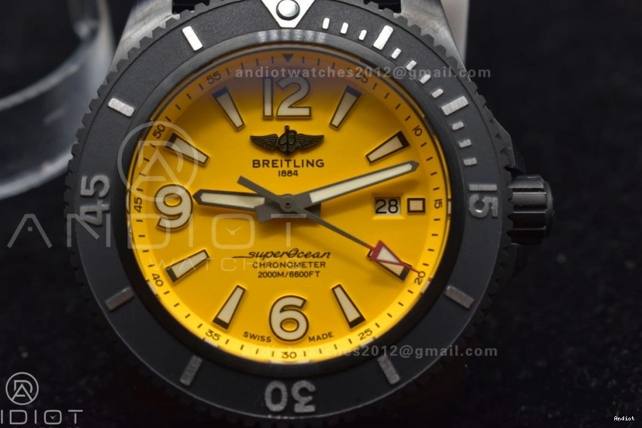 Bezel Superocean Strap Best Yellow TF on 44 Automatic Dial 1:1 Edition Black A2824 Rubber Black 0313
